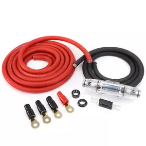 KnuKonceptz Kolossus 1/0 Gauge Copper Amp Installation Power Wiring Kit OFC Red - Picture 1 of 4