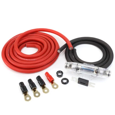 KnuKonceptz Kolossus 1/0 Gauge Copper Amp Installation Power Wiring Kit OFC Red - Image 1 of 4