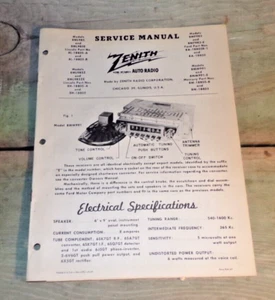 Zenith Auto Radio Service Manual 1949 Lincoln Mercury Ford 8ML985 8MF983 8MM991 - Foto 1 di 5