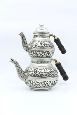 JUEGO DE TETERA TURCA TRADICIONAL HECHA A MANO DE COBRE MARTILLADO A MANO SEMAVER ÚNICO Foto 1 de 4