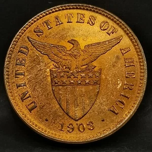 HALF CENTAVO 1903 PHILIPPINES / ADMINISTRATION AMERICAINE USA / BRONZE / 1/2 CEN - Picture 1 of 2