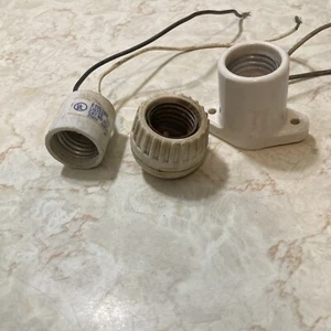 3 Different Ceramic Light Sockets Vintage - Picture 1 of 18