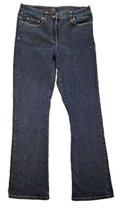 Nautica Jeans Womens Sz 4 Wide Leg Flared Denim Blue High Waist Pockets Dark - Picture 1 of 12