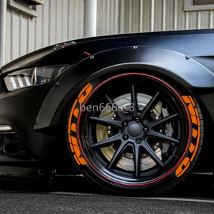 Orange NITTO Tire Lettering Sticker 1.06" 14"-22" With Transfer Film 8 Sets - Picture 1 of 5