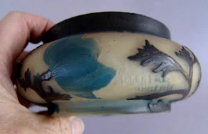 RARE SIGNIERTE MÜLLER & FRERES LUNEVILLE, JUGENDSTIL CAMEO GLAS SCHALE - Bild 1 von 6