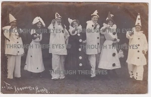 Original Edwardian photo postcard The Abingworth Pierrots 1911 fancy dress - Picture 1 of 2