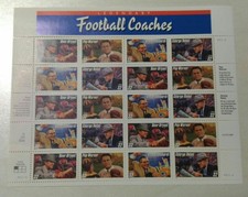 USA 1997 ???????? ALLENATORI DI FOOTBALL COACHES FOGLIO NUOVO DI 20 FRANCOBOLLI!