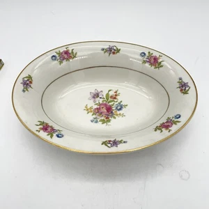 Royal Jackson Featherweight China Deanna Floral Oval Bowl 10" VTG Made in USA - Picture 1 of 5