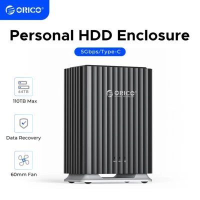 ORICO 2/5Bay Type-C Storage Enclosure 2.5"/3.5" HDD for Mac and PC DAS Solution - Image 1 of 4