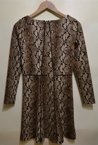 MICHAEL KORS Vestito Stampa Pelle di Serpente Manica Lunga Taglia 4P (S M)