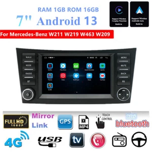 7'' Android13 1GB+16GB Car Stereo Radio GPS Nav For Mercedes W211 W219 W463 W209 - Picture 1 of 21