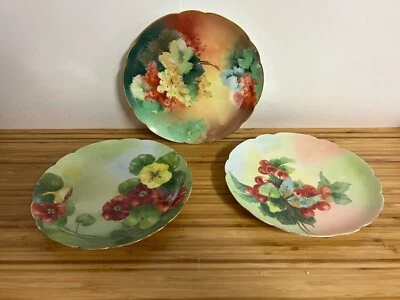 Haviland France Porcelain  Antique Hand Painted Plates -3 - Image 1 of 4