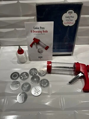 Kuhn Rikon Suiza Prensa de Galletas 10 Disco Decoración Botella Libro de Instrucciones Foto 1 de 3