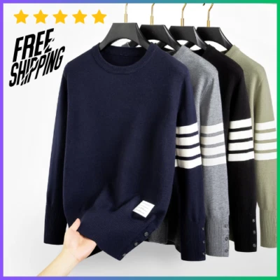 NEW Sweater Pullover Winter Autumn Neck Casual Men's 2025 Color Fashion Sweaters - Image 1 of 4