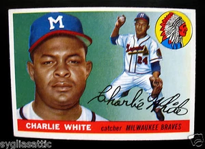1955 Topps CHARLIE WHITE #103 Baseball Card-EX Condition-MILWAUKEE BRAVES - Picture 1 of 2