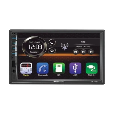 SOUNDSTREAM SR-7MHB, 7" DOBLE DIN ESTÉREO PARA AUTOMÓVIL, REPRODUCTOR MULTIMEDIA DIGITAL USB BT AUX Foto 1 de 4