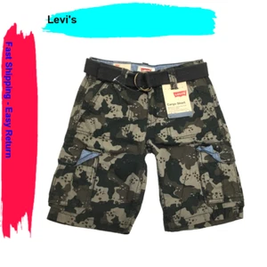 Levi's Kid's Belted Camo Cargo Shorts Size 5 Regular - Picture 1 of 1