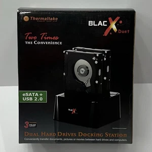 ThermalTake BlacX Duet eSATA USB Dual Hard Drives Docking Station ST0014U NEW - Picture 1 of 2