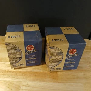 PAIR 1940's NOS Sealed Beam Headlight 6V T3 AC Guide 300 #6006 STILL SEALED T3's - Foto 1 di 7