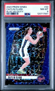 CAITLIN CLARK 2024 PRIZM WNBA BLUE VELOCITY RC #22 PSA 8 NM-MINT #FEVER #IOWA! - Bild 1 von 2