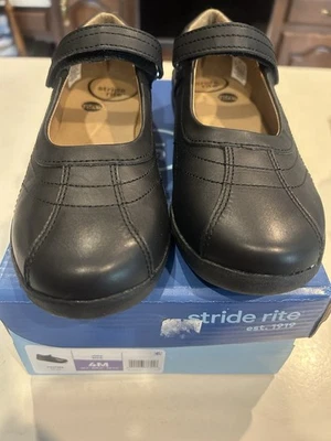 Stride Rite Claire mary jane black girls 4 Medium New school uniform - Image 1 of 2