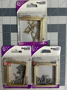 3er-Pack 4/PC Lot National Hardware N190-843 Messing Eckstrebe 2-1/2" x 5/8" - Bild 1 von 8