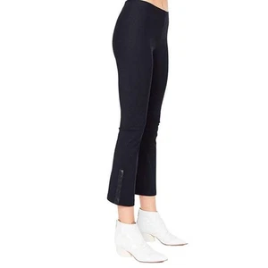 Elaine Kim M Mita schwarz Ponte Strick Stretch Crop Flare High Waist Leggings Hose - Bild 1 von 10