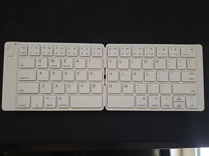 Mini Wireless Folding Bluetooth Keyboard For Tablet USBC Charging Pink White - Afbeelding 1 van 5