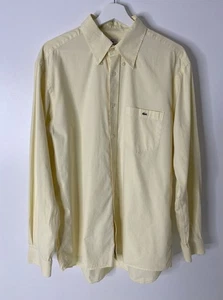 Camisa de Vestir Lacoste Calce Clásico Amarillo Claro Con Botones Logo Cocodrilo Talla 42 - Imagen 1 de 8