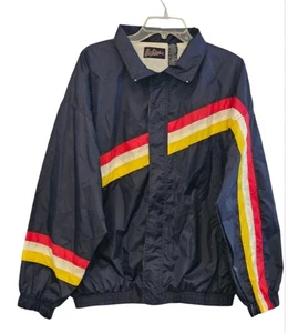 Vintage 90s Sears On Line Men's Retro Windbreaker Size L Navy/Blk NWT RARE - Picture 1 of 11