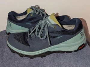 Salmon Outline Low GTX Gore-Tex Womens Size 7.5 Blue Hiking Shoes Lace Up - Picture 1 of 12