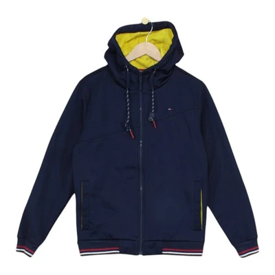 Tommy Hilfiger Softshell Jacket Mens Size M Blue Hooded Fleece Lined Full Zip - Image 1 of 4