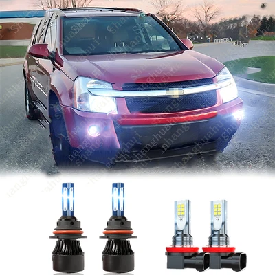 For Chevrolet Equinox 2005-2009 10000K Front LED Headlights + Fog Lights Bulbs Foto 1 de 4