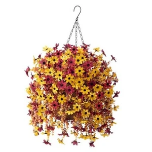 Artificial Fake Spring Hanging Flowers Plants with Basket Outdoor Flower - Picture 1 of 6
