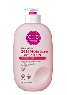 Loción corporal eos Shea Better - melocotón jazmín, calma la piel seca, 16 fl oz Foto 1 de 4