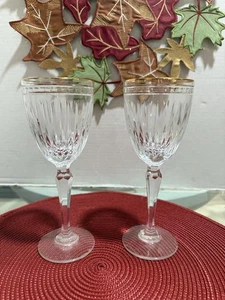 2 Waterford Kristall Marquis Hannover Wasserkelche Goldrand - Bild 1 von 4