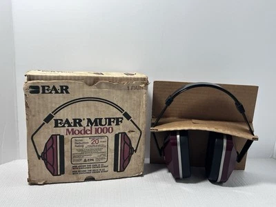 Antigo EAR MUFF Modelo 1000 Classificação de Redução de Ruído 20 EUA Construção Caça Tiro - Imagem 1 de 4