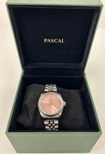 Pascal Timeless Diamond Edelstahl Dreizeiger Uhr für Damen - Rosa - Bild 1 von 4