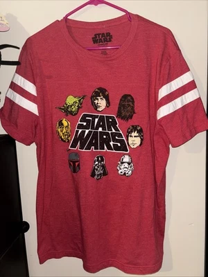Star Wars фильмы графический красный в полоску футболка размер XL подержанный б/у - Изображение 1 из 4