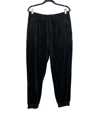 Calça jogger Eileen Fisher algodão orgânico veludo cordão preta P NOVA - Imagem 1 de 4