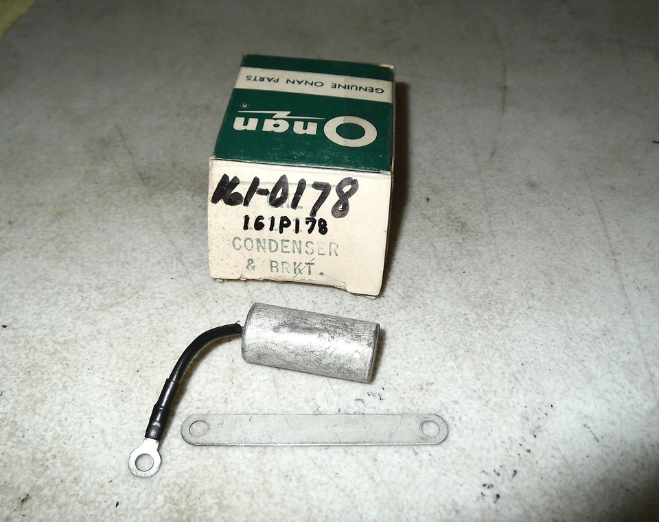Condensador Onan genuino y pieza de soporte #161-0178, motor Onan 161P178 Foto 1 de 1