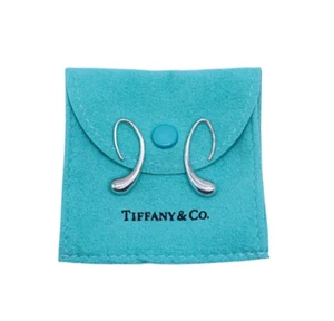 Tiffany & Co. Elsa Peretti Sterling Silver Teardrop Hoop Earrings - Picture 1 of 9