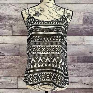 Love Culture transparentes Boho Tribal/geometrisches Muster gestreiftes Tanktop - Größe Small - Bild 1 von 12