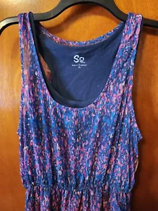 Women's XL Khol's SO Blue/Purple Abstract Summer Dress - Picture 1 of 7