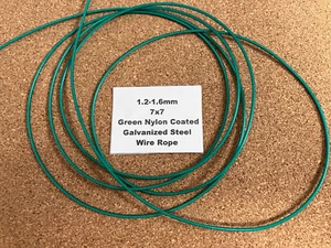 Drahtseil 1,2-1,6 mm grün Nylon beschichtet verzinkt Stahl 7x7 CL-2-C Schnittlänge - Bild 1 von 2