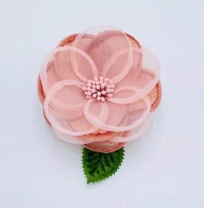 Kids Hair Clips Flower Barrettes Floral Handmade ( single piece) - Pink lemonade - Picture 1 of 12