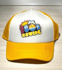 The 80s Cruise Retro Snap Back Puffy Mesh Trucker Hat Yellow & White 80s 90s - Picture 1 of 6