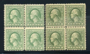 Bloques Scott 525 525 Emerald Variety 1c Washington Offset Emisión MNH/MOG 1D129 - Imagen 1 de 2