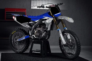 YZ450F / YZ250F Team Yamaha Factory Racing Graphics Kit 2018 - 2022 Grey Blue - Picture 1 of 4