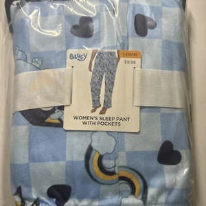 Women's Bluey Blue Soft Pajama Sleep Pants Large (12-14) - Picture 1 of 1
